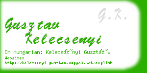 gusztav kelecsenyi business card